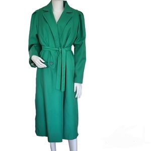 Vintage Westfield Emerald Green Virgin Wool Double Breasted Coat